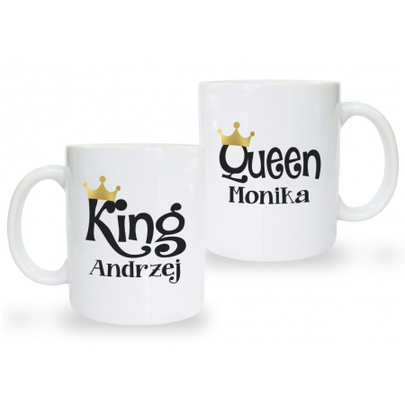 Kubki dla par zakochanych 2 szt King Queen 5